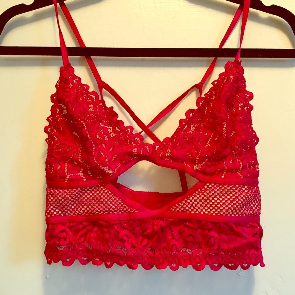 Red lace Victoria Secret bralette